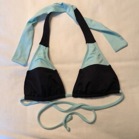 Rampage Other - Black and Teal Halter Neck Bikini Top